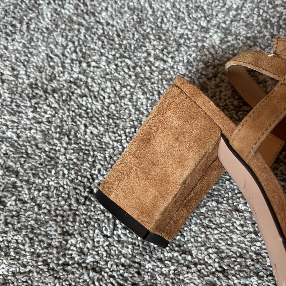 J. Crew Maisie Suede Block Heel Ankle Strap Pump - Picture 5 of 10